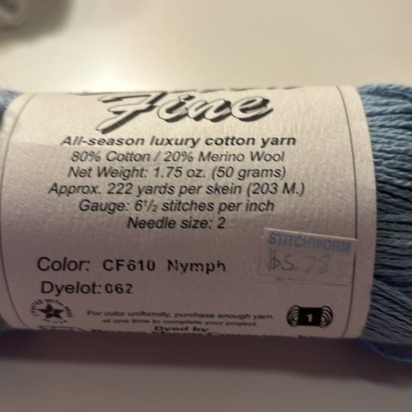 NWT Cotton Fine Fingering yarn from Brown Sheep Co. Bundle of 3 skeins. - Picture 2 of 6